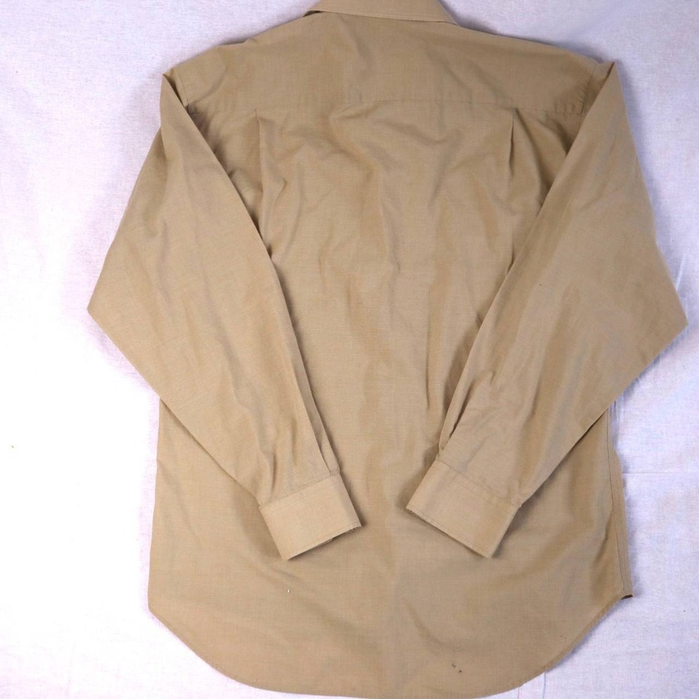 Monsieur by Givenchy Mens Vintage Tan Khaki Button Down Shirt Long Sleeve XL - Picture 2 of 7
